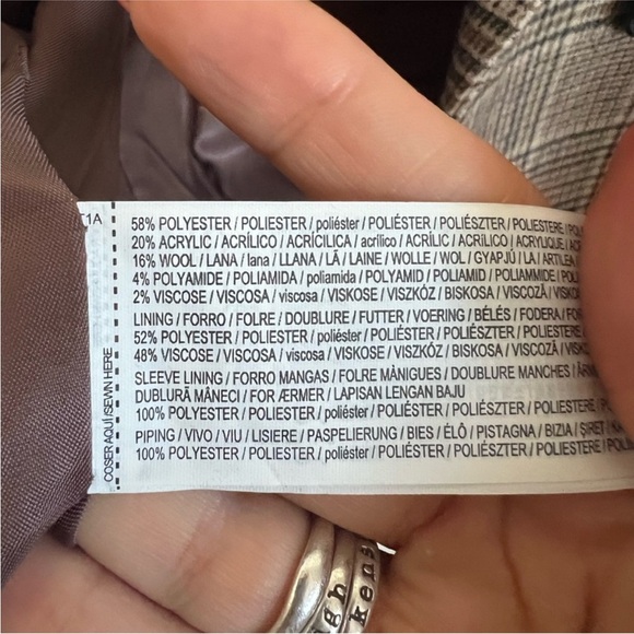 Mango Woman’s Doubled Breasted Plaid Blazer| Wool Blend - Picture 6 of 7